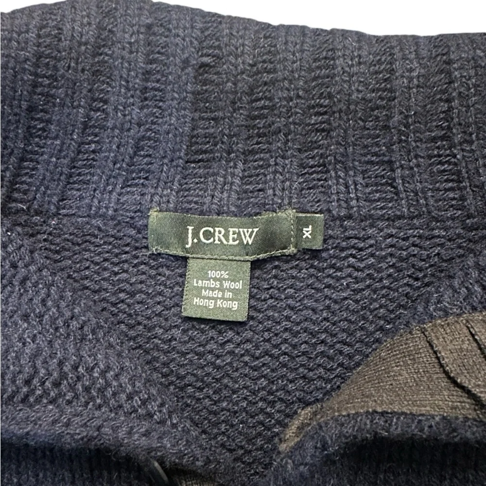 J.Crew Lambs Wool Pullover Knit Sweater - Mens Size XL - Navy Blue